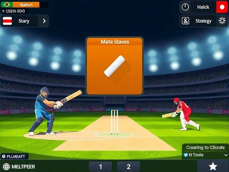 Cricket Ace Giant gameplay screenshot showing batting interface